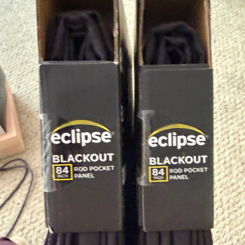NWT Eclipse Blackout Curtain Panels in Black - Pack of 2 - Picture 8 of 13